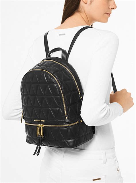 michael kors rhea medium quilted leather backpack